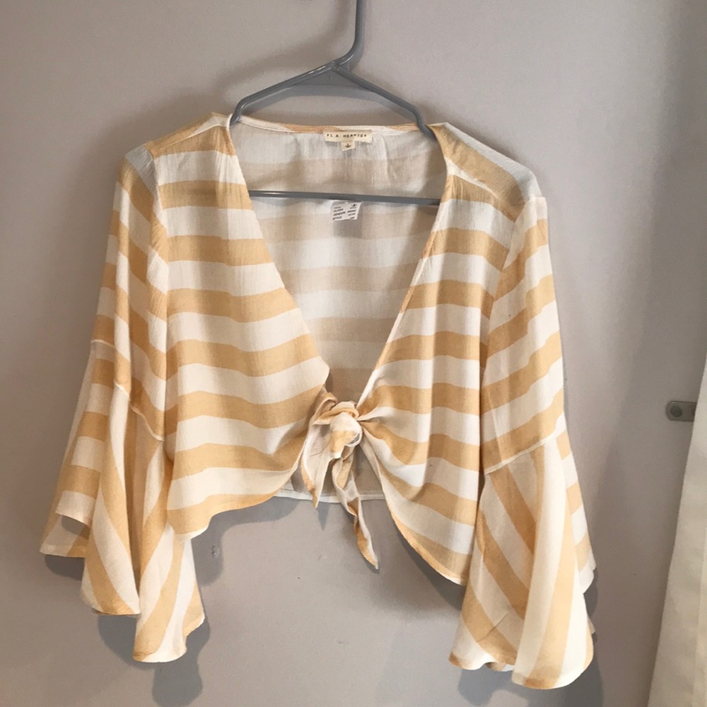 LA HEARTS STRIPED TIE TOP